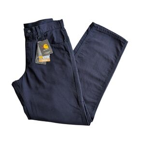 NWT Carhartt Flame-Resistant (FR) Midweight Canvas Work Jeans 32 x 34 Dark Navy